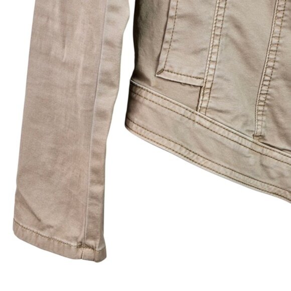 White House Black Market Womens Jacket Size 8 Tan Asymmetrical Zip Up - Picture 7 of 10